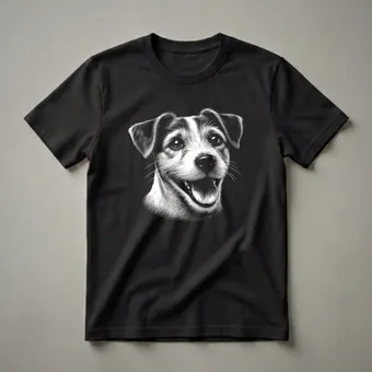 Jack Russell Terrier Face Scratchboard Art T-Shirt for Dog Lovers