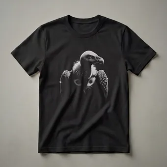 Vintage Vulture Drawing Graphic T-Shirt for Bird Enthusiasts