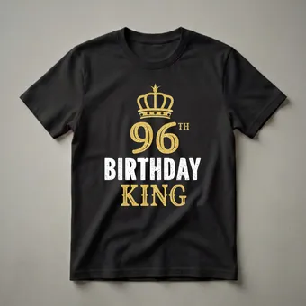 96th Birthday King Crown Graphic Crown T-Shirt for Men