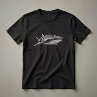 Whale Shark Drawing Graphic T-Shirt for Marine Life Enthusiasts