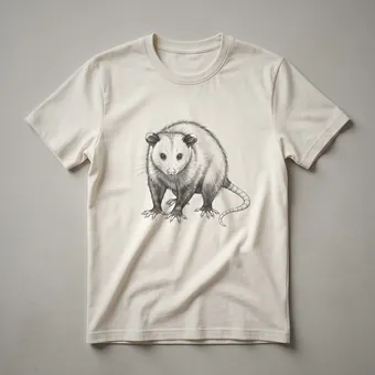 Vintage Opossum Drawing Graphic T-Shirt for Wildlife Enthusiasts