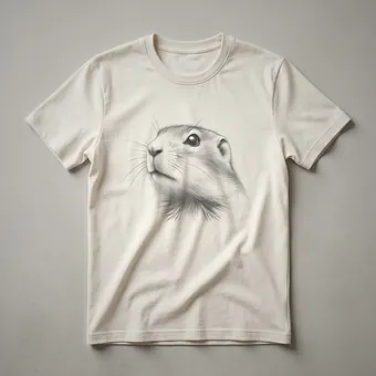 Vintage Prairie Dog Line Drawing Graphic Glitter T-Shirt