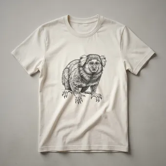 Vintage Marmoset Monkey Line Art Graphic T-Shirt for Wildlife Lovers