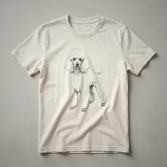 Vintage Poodle Line Drawing Art T-Shirt for Dog Lovers