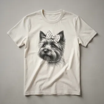 Cairn Terrier Mom Vintage Portrait Graphic T-Shirt for Women