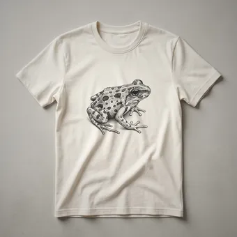 Vintage Leopard Frog Drawing T-Shirt for Nature Enthusiasts