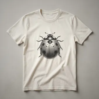Vintage Ladybug Sketch Art Birthday Design T-Shirt for Kids