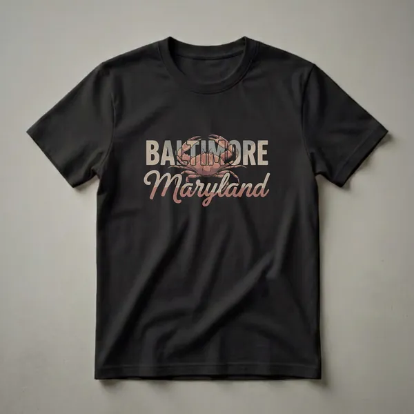 Retro Baltimore Maryland Crab Graphic T-Shirt for Maryland Lovers