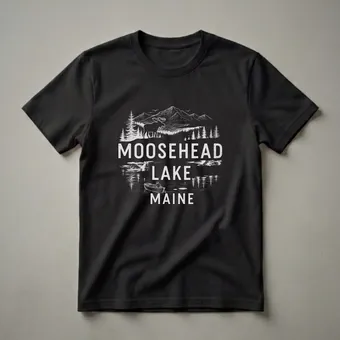 Vintage Moosehead Lake Maine Graphic T-Shirt for Outdoor Enthusiasts