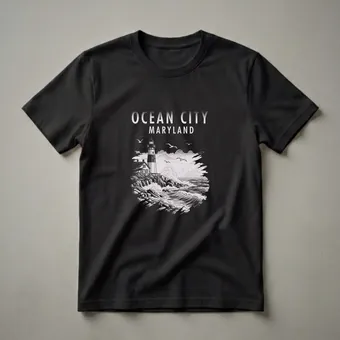 Ocean City Maryland Lighthouse Vintage Graphic T-Shirt