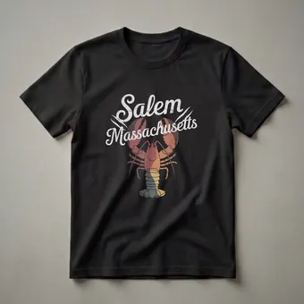 Retro Salem Massachusetts Lobster Graphic T-Shirt