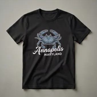 Retro Blue Crab Annapolis Maryland Graphic T-Shirt