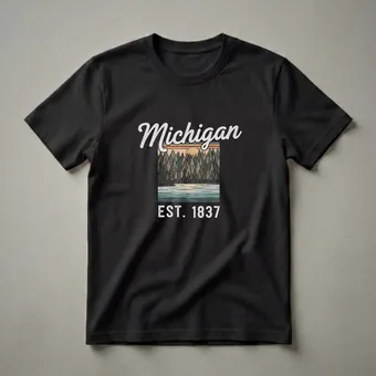 Retro Michigan Est. 1837 Forest Lake Graphic T-Shirt
