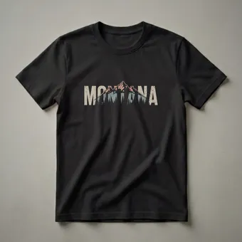 Retro Montana Mountain Landscape Graphic T-Shirt for Outdoor