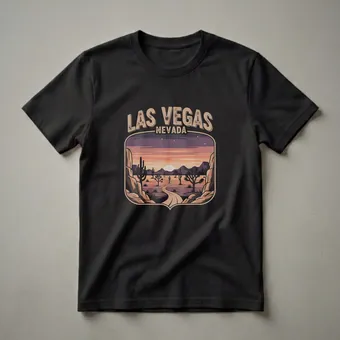 Retro Las Vegas Nevada Desert Sunset Graphic T-Shirt