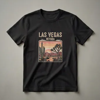 Retro Las Vegas Nevada Desert Sunset Graphic Nature T-Shirt