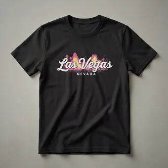 Retro Las Vegas Nevada Skyline Graphic T-Shirt for Travelers