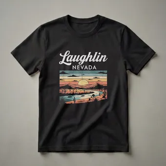 Retro Laughlin Nevada Desert Sunset Graphic T-Shirt