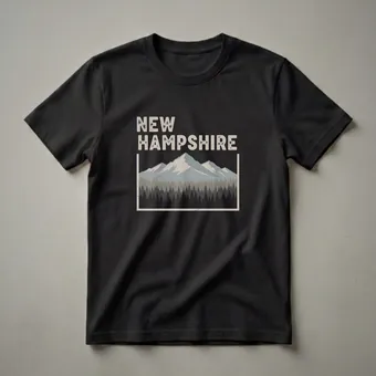 Retro New Hampshire Mountain Forest Graphic T-Shirt