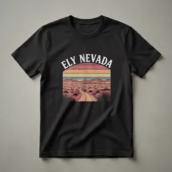 Retro Ely Nevada Desert Sunset Graphic T-Shirt