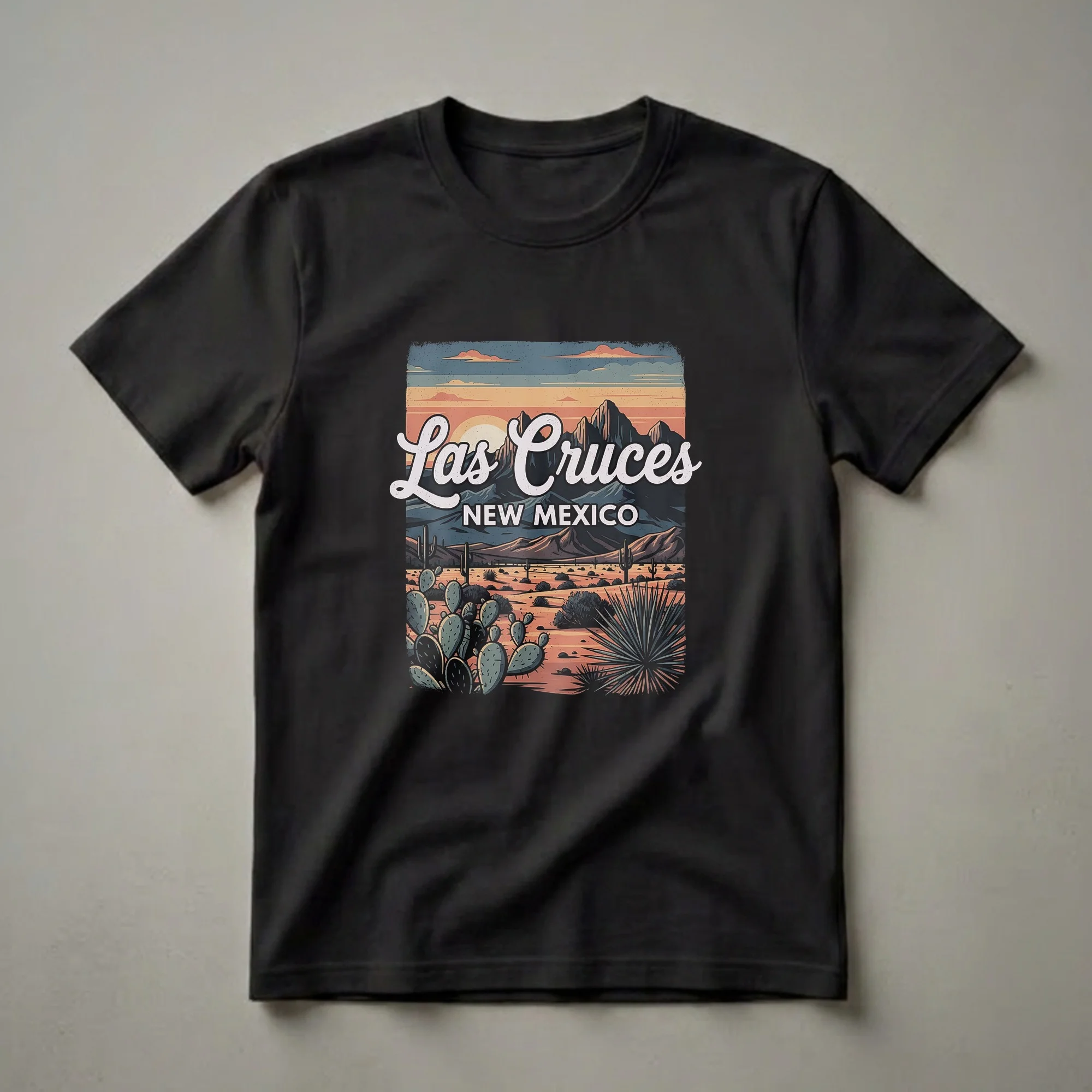 Las Cruces New Mexico Retro Desert Sunset Graphic T-Shirt